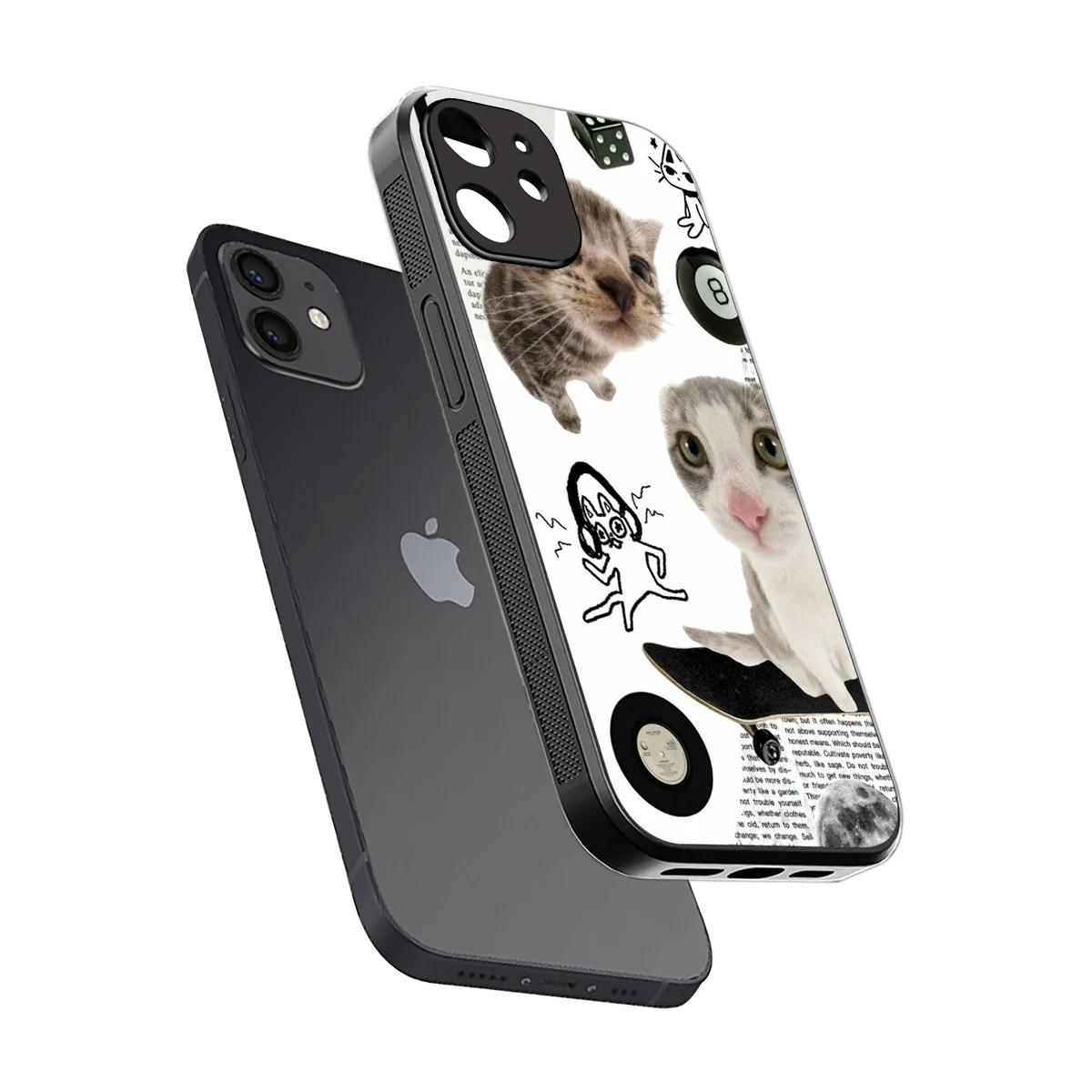 Purrfect Patchwork sleek iphone 12 cover with tempered glass back and TPU edges