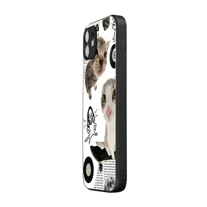 Purrfect Patchwork iphone 12 mobile cover | shockproof glass phone case