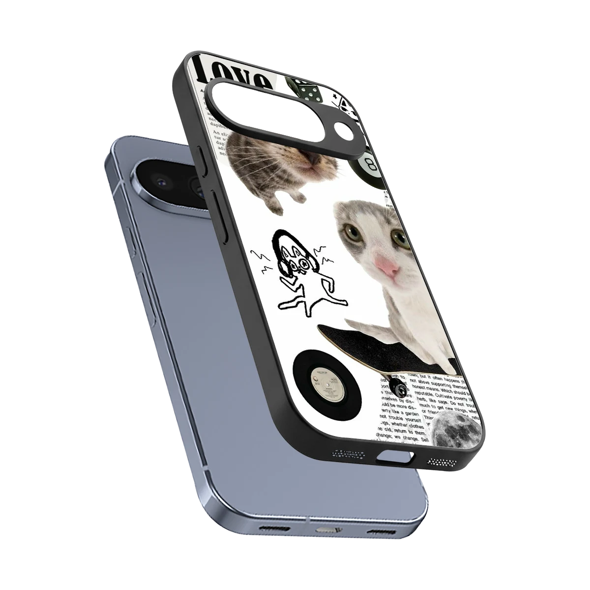 Purrfect Patchwork sleek google pixel 10 cover with tempered glass back and TPU edges