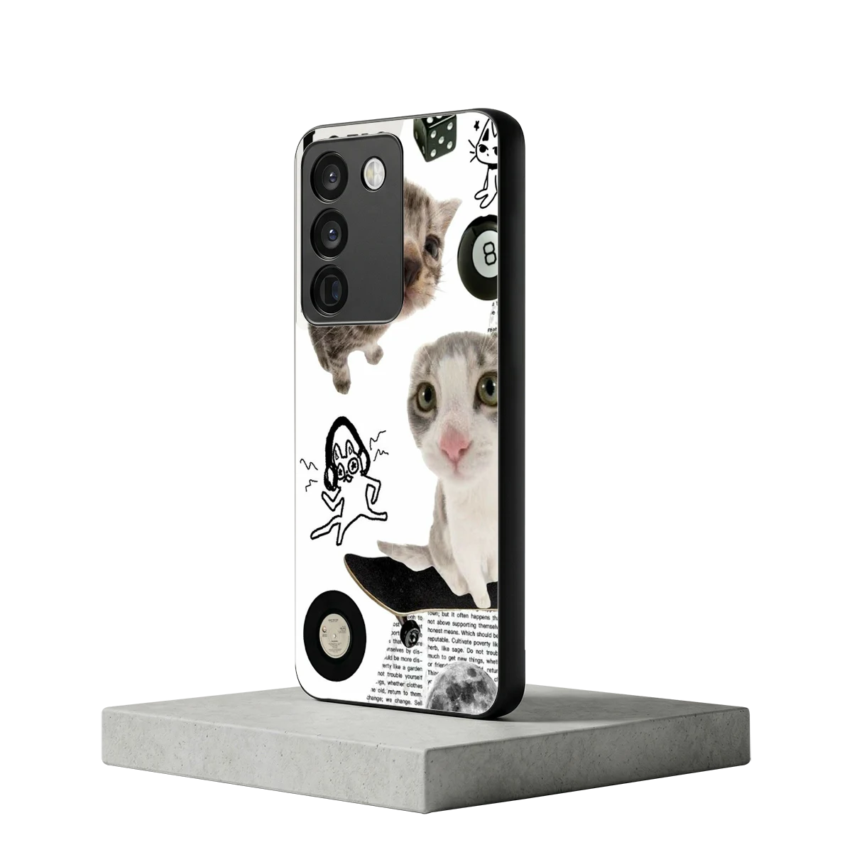 Purrfect Patchwork vivo y200 5g mobile cover | shockproof glass phone case