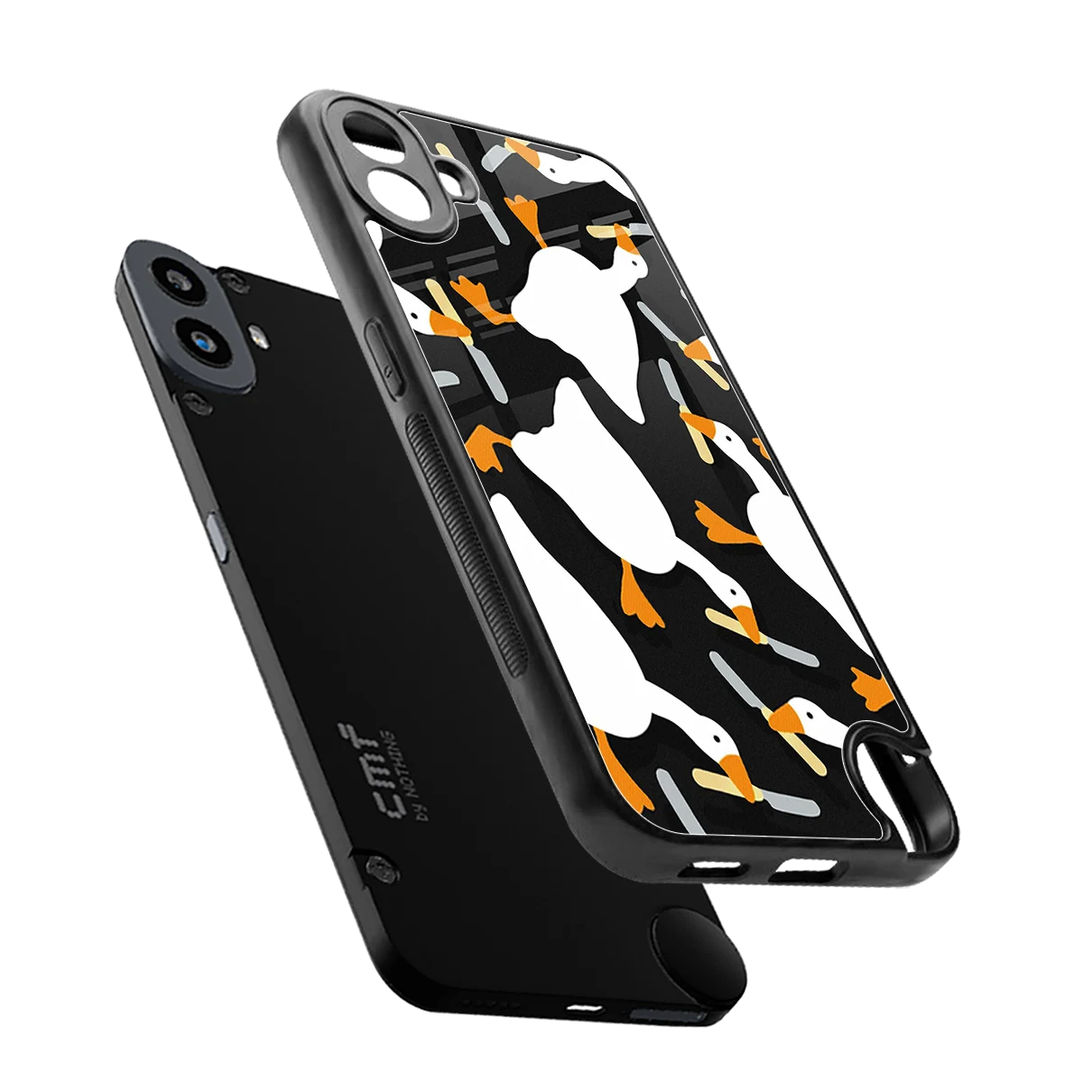 Quack Attack sleek cmf nothing phone 1 cover with tempered glass back and TPU edges