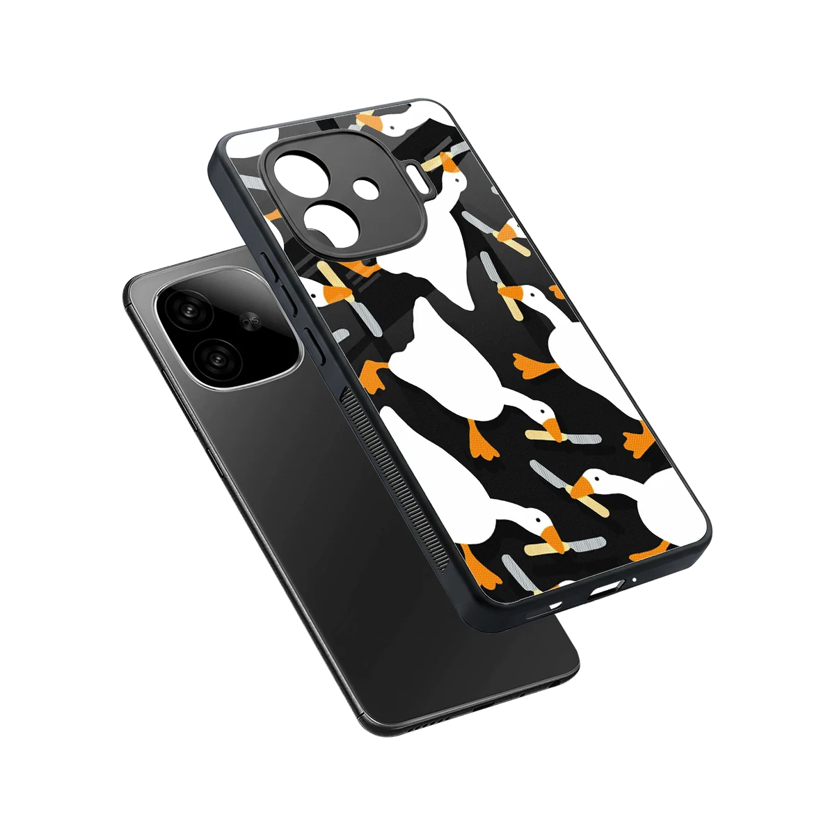 Quack Attack sleek iqoo neo 10r 5g cover with tempered glass back and TPU edges
