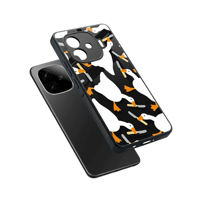 Quack Attack sleek iqoo neo 10r 5g cover with tempered glass back and TPU edges