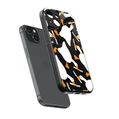 Quack Attack sleek iphone 12 mini cover with tempered glass back and TPU edges