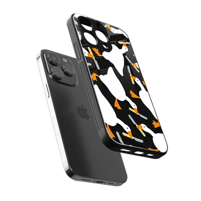 Quack Attack sleek iphone 13 pro cover with tempered glass back and TPU edges