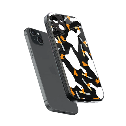 Quack Attack sleek iphone 14 plus cover with tempered glass back and TPU edges