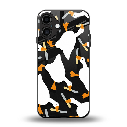 Quack Attack back phone cover | glass case for iphone 16 plus