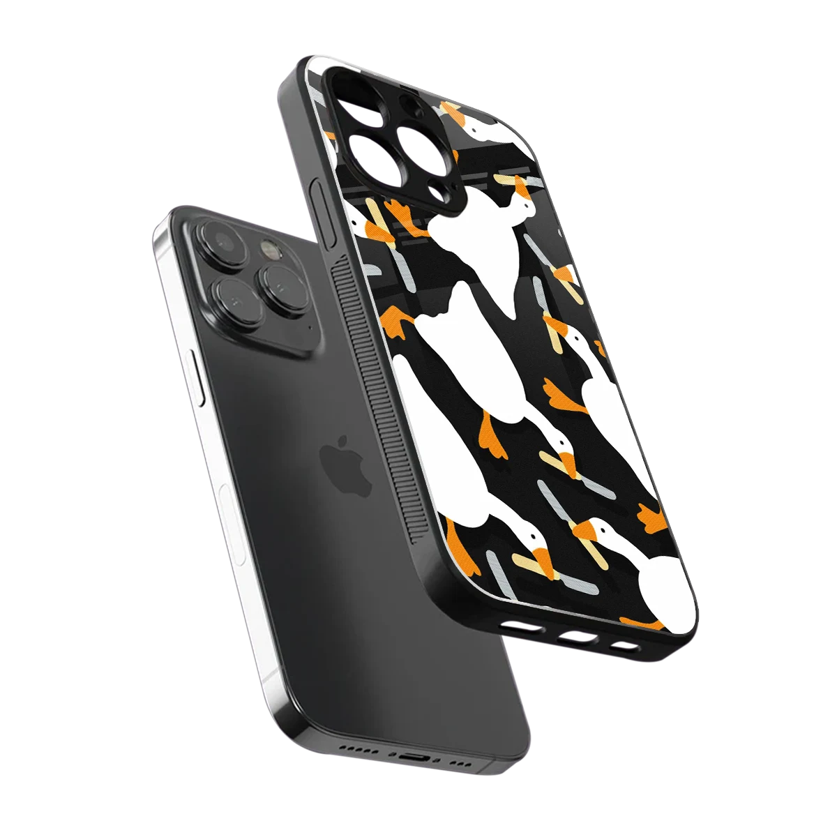 Quack Attack sleek iphone 16 pro max cover with tempered glass back and TPU edges