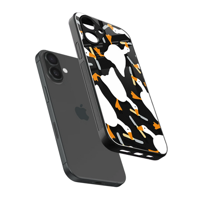 Quack Attack sleek iPhone 16 cover with tempered glass back and TPU edges