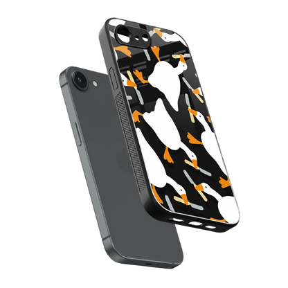 Quack Attack sleek iphone 17e cover with tempered glass back and TPU edges
