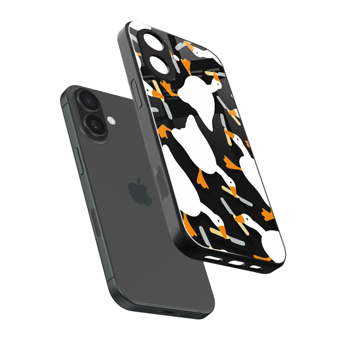 Quack Attack sleek iphone 17 cover with tempered glass back and TPU edges
