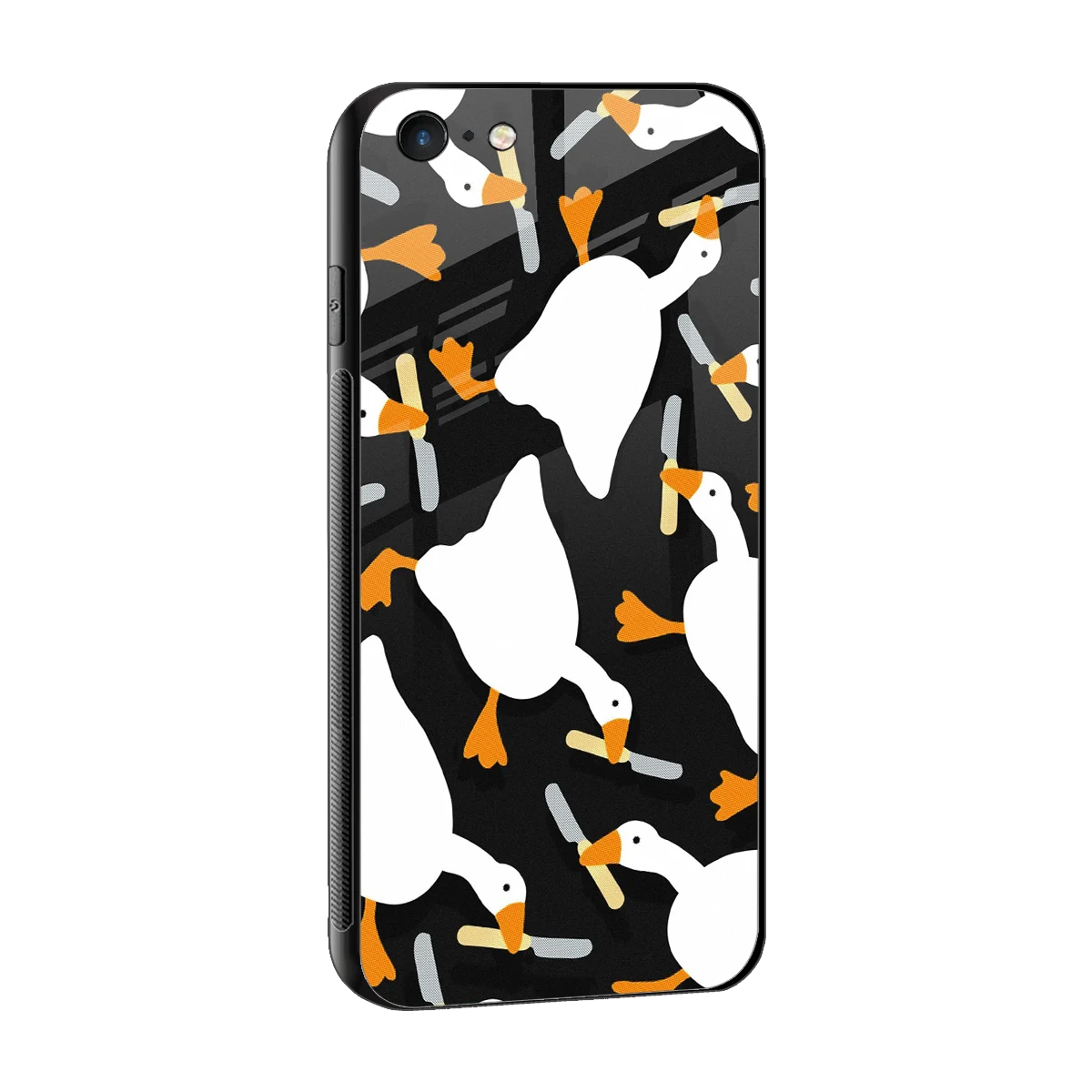 Quack Attack sleek iphone 6s cover with tempered glass back and TPU edges