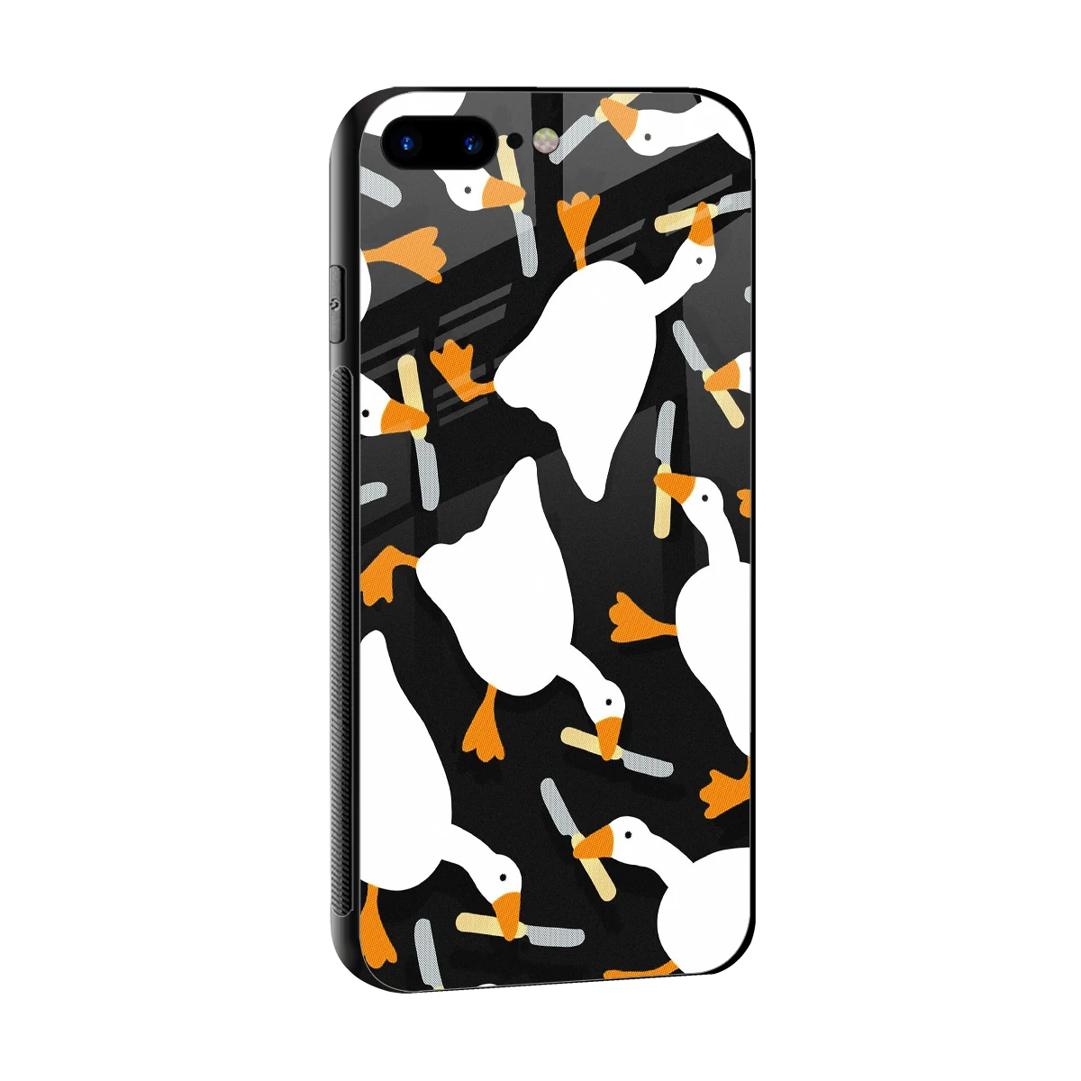 Quack Attack sleek iphone 8 plus cover with tempered glass back and TPU edges