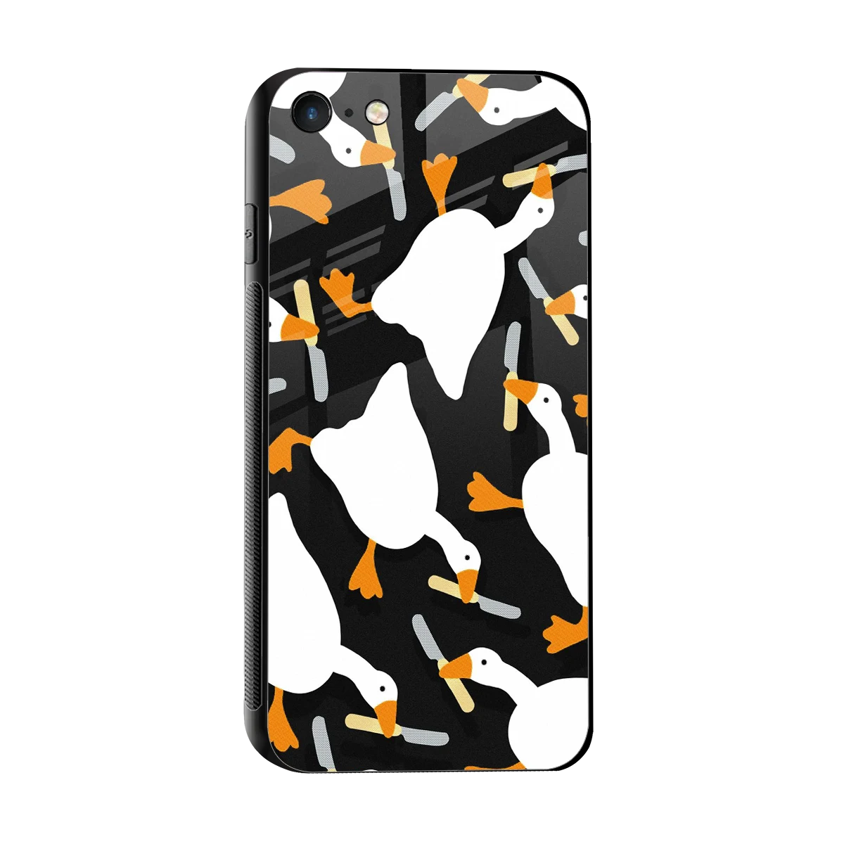 Quack Attack sleek iphone 7 cover with tempered glass back and TPU edges