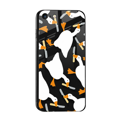 Quack Attack sleek iphone 7 cover with tempered glass back and TPU edges