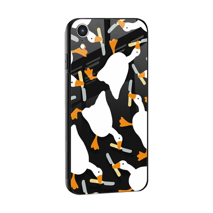Quack Attack sleek iphone xr cover with tempered glass back and TPU edges