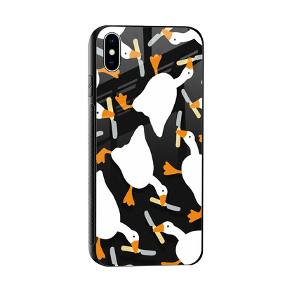 Quack Attack sleek iphone xs max cover with tempered glass back and TPU edges