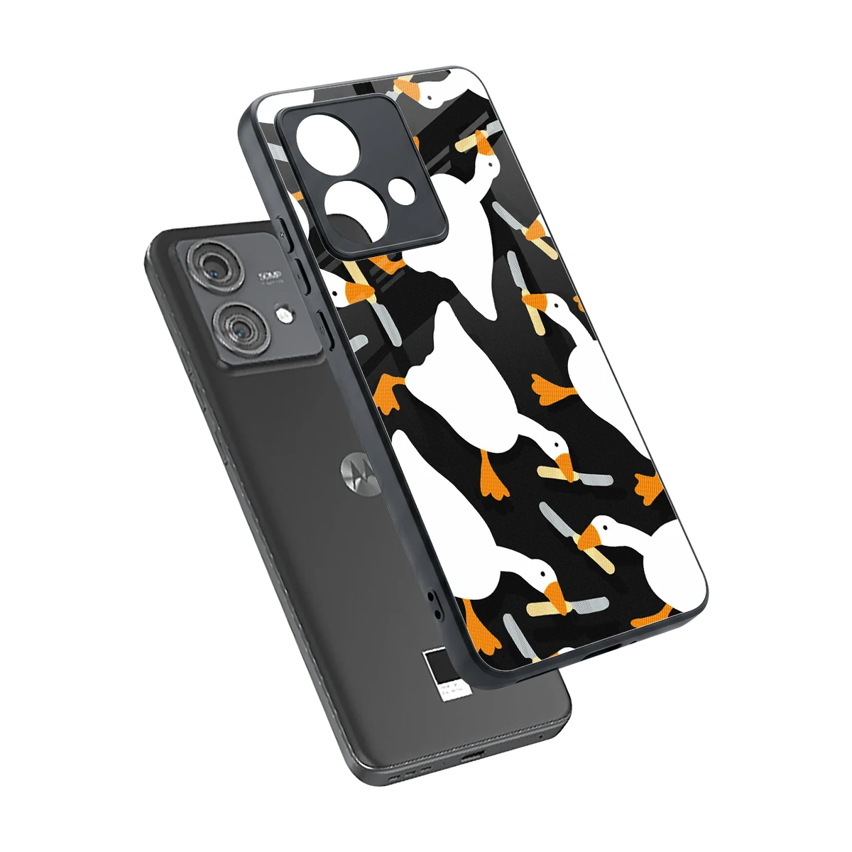 Quack Attack sleek motorola edge 40 neo 5g cover with tempered glass back and TPU edges