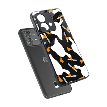 Quack Attack sleek motorola edge 40 neo 5g cover with tempered glass back and TPU edges
