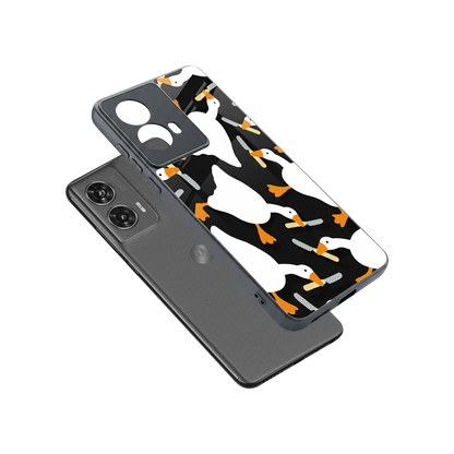 Quack Attack sleek motorola edge 50 fusion cover with tempered glass back and TPU edges