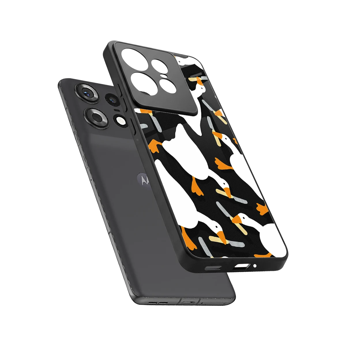 Quack Attack sleek motorola edge 50 pro cover with tempered glass back and TPU edges