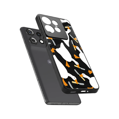 Quack Attack sleek motorola edge 50 pro cover with tempered glass back and TPU edges