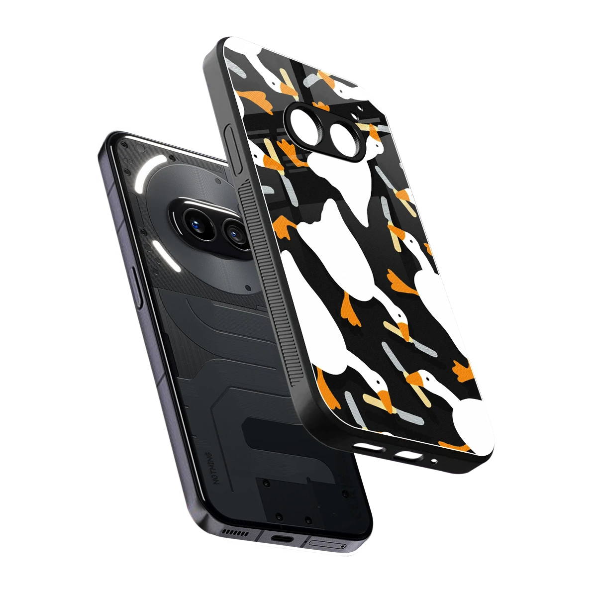 Quack Attack sleek nothing phone 2a plus cover with tempered glass back and TPU edges