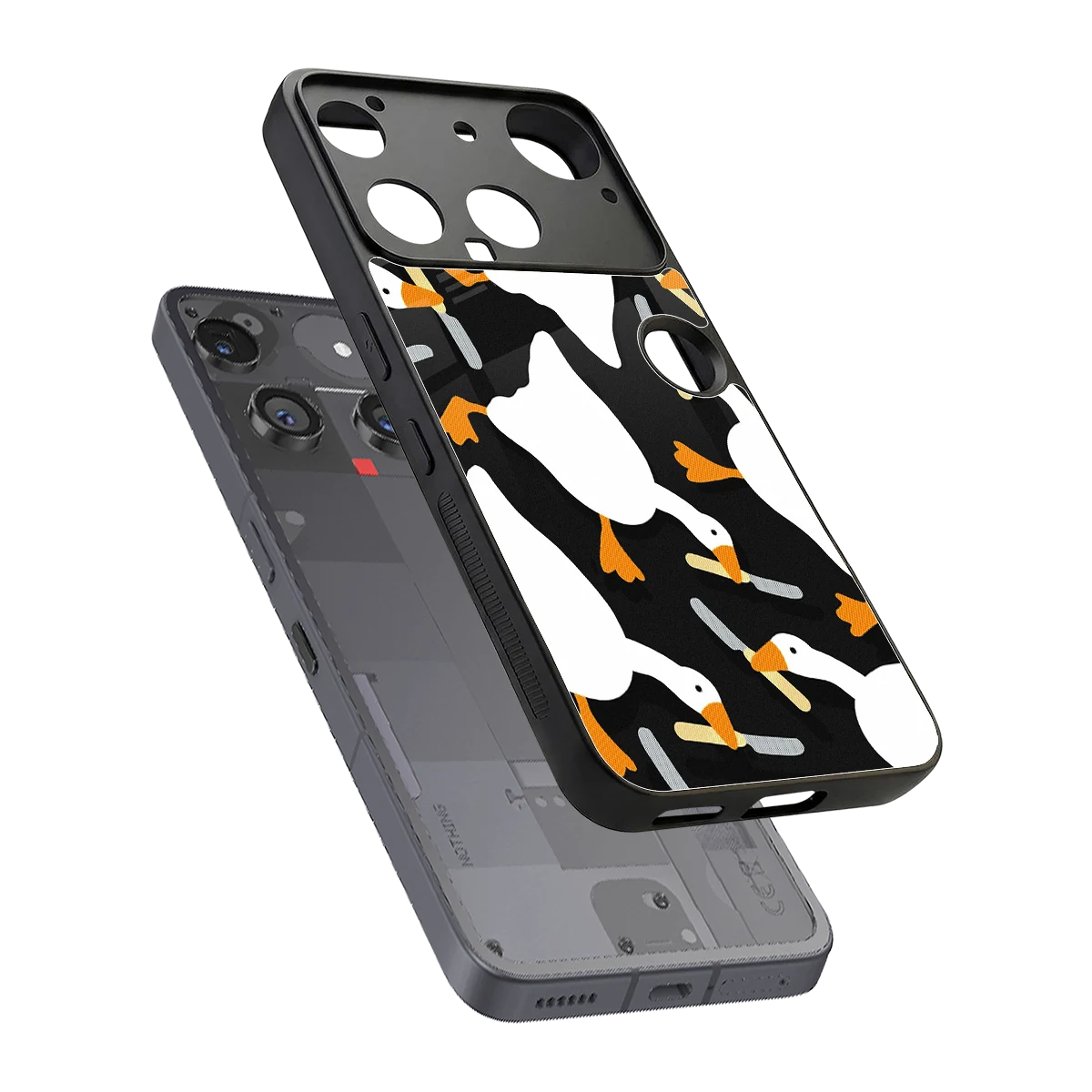 Quack Attack sleek nothing phone 3 cover with tempered glass back and TPU edges