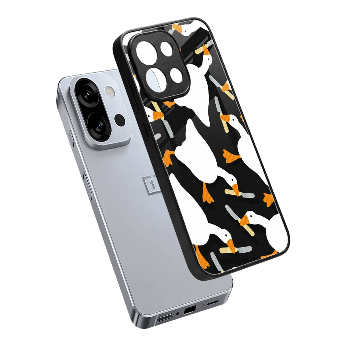Quack Attack sleek oneplus 13s cover with tempered glass back and TPU edges