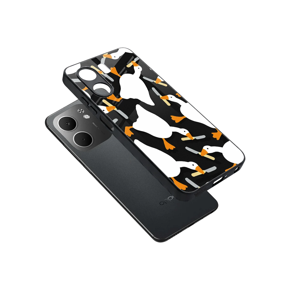 Quack Attack sleek oppo a5x 5g cover with tempered glass back and TPU edges