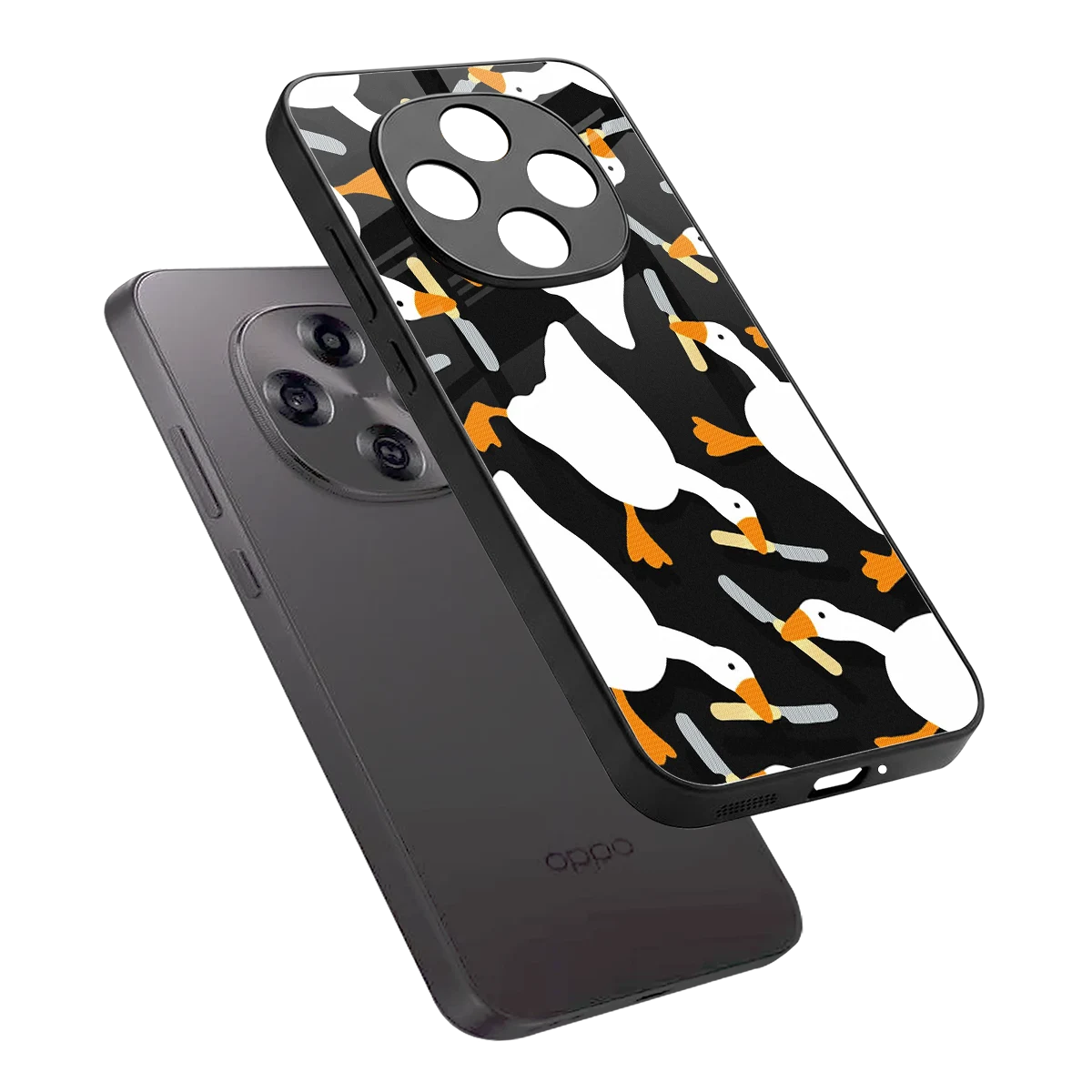 Quack Attack sleek oppo f31 pro 5g cover with tempered glass back and TPU edges