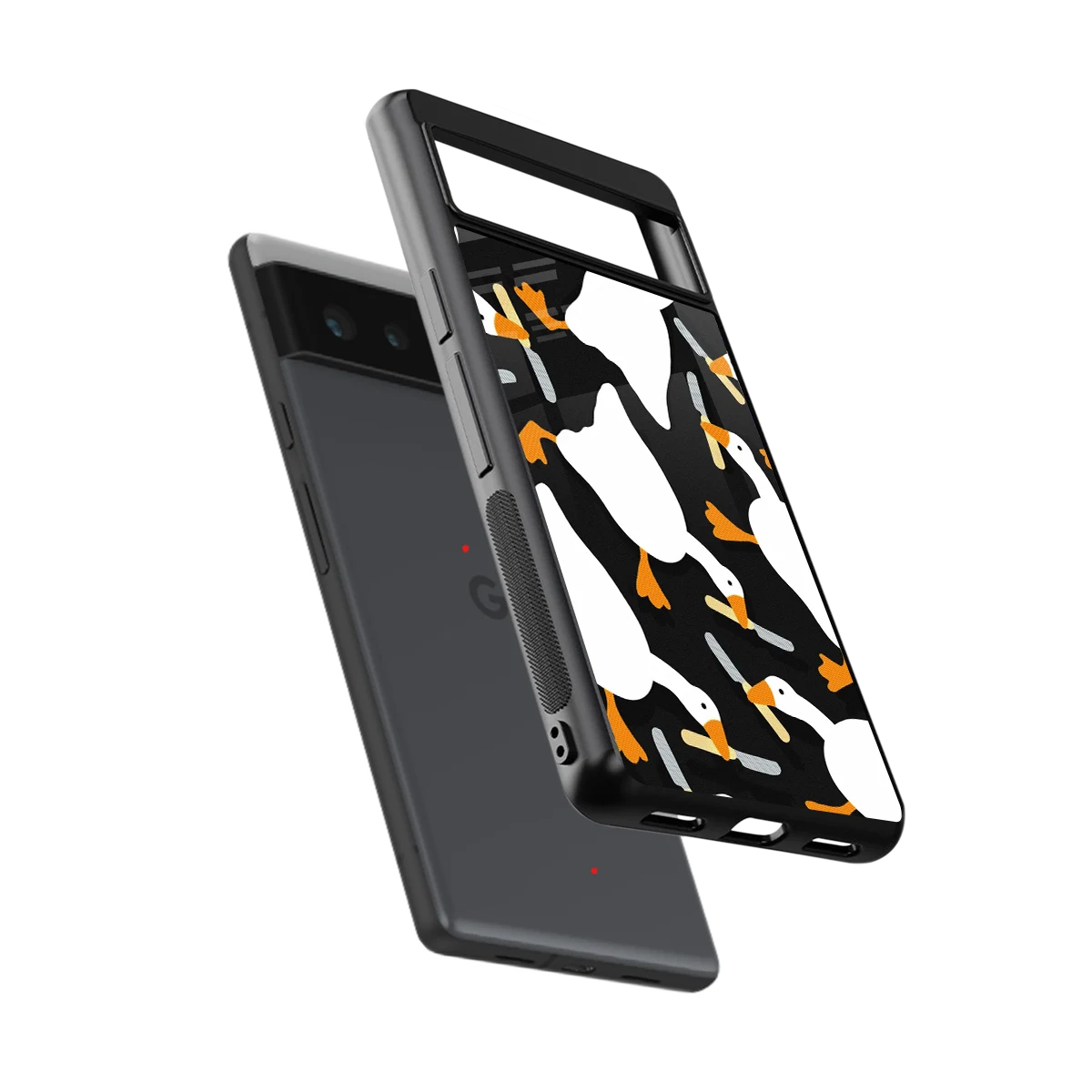 Quack Attack sleek google pixel 6a cover with tempered glass back and TPU edges