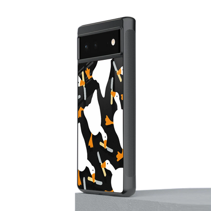 Quack Attack stylish phone case for google pixel 6a | glossy glass and slim fit