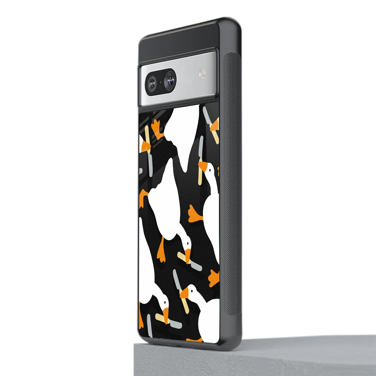 Quack Attack stylish phone case for google pixel 7a | glossy glass and slim fit