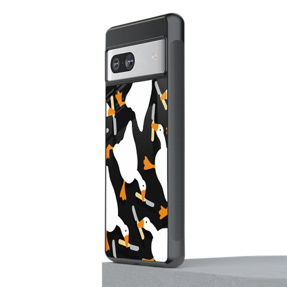 Quack Attack stylish phone case for google pixel 7a | glossy glass and slim fit