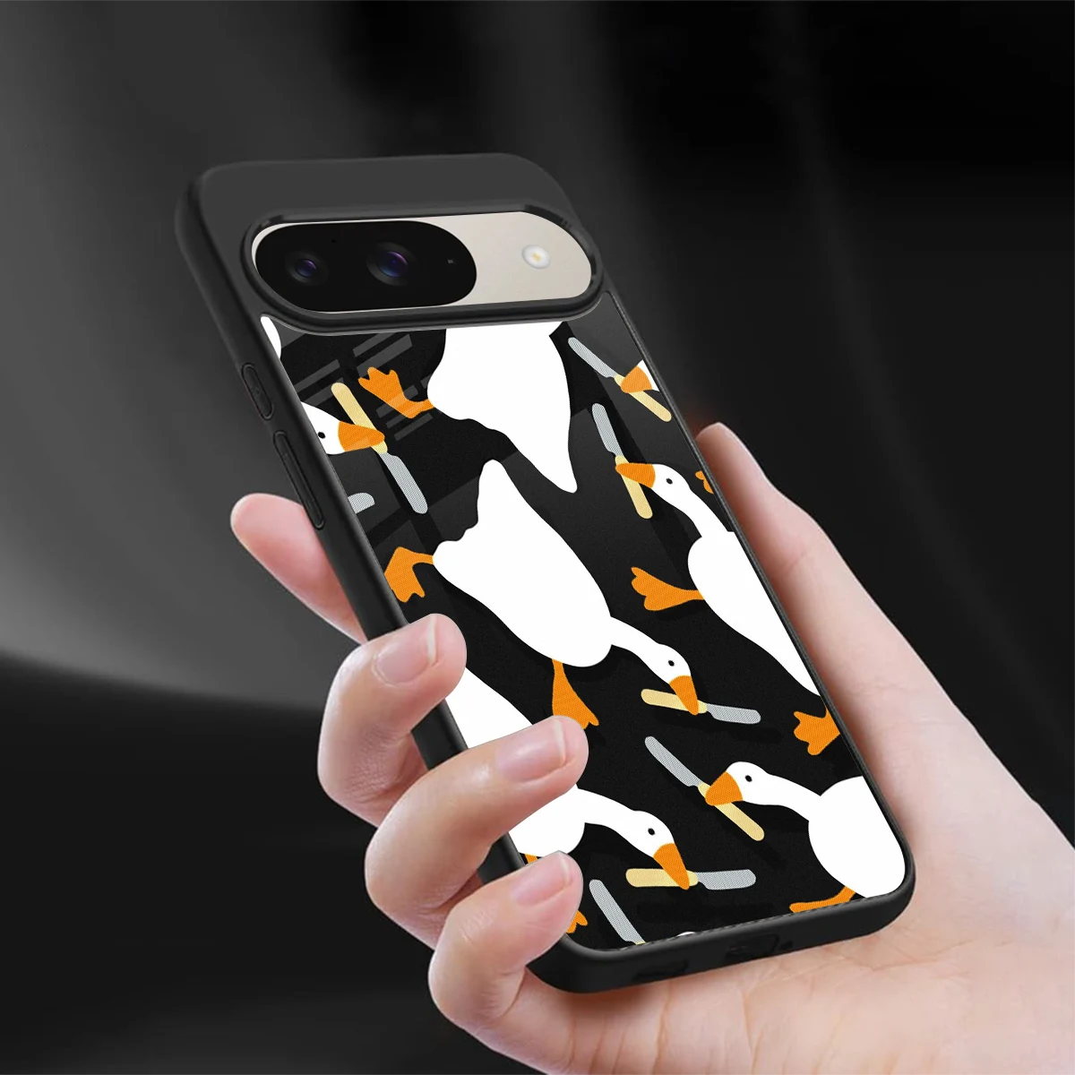 Quack Attack sleek google pixel 9 cover with tempered glass back and TPU edges