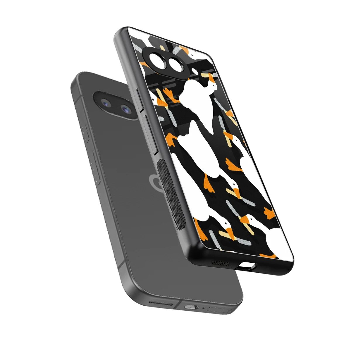 Quack Attack sleek google pixel 10a cover with tempered glass back and TPU edges