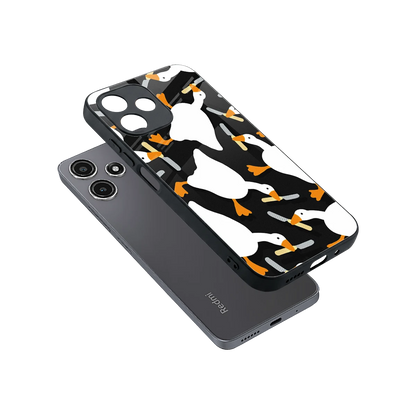 Quack Attack sleek redmi 12 5g cover with tempered glass back and TPU edges