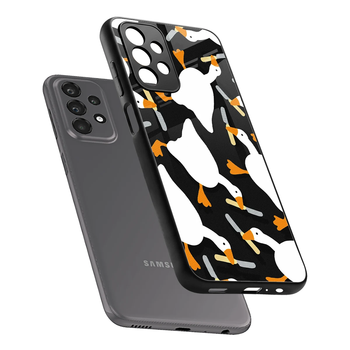 Quack Attack sleek samsung galaxy a23 cover with tempered glass back and TPU edges