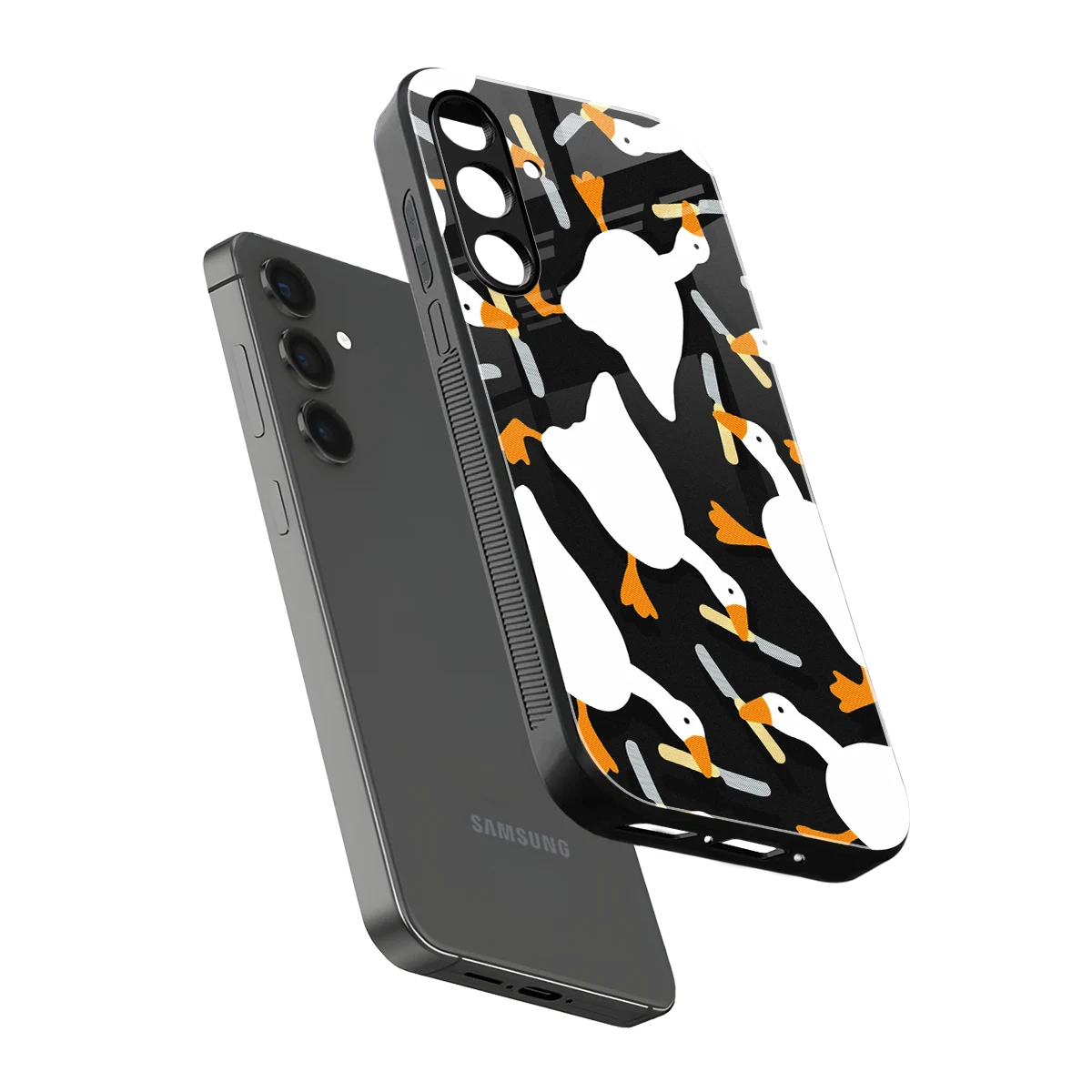 Quack Attack sleek samsung galaxy a14 5g cover with tempered glass back and TPU edges