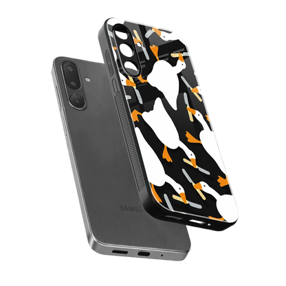 Quack Attack sleek samsung galaxy m56 5g cover with tempered glass back and TPU edges