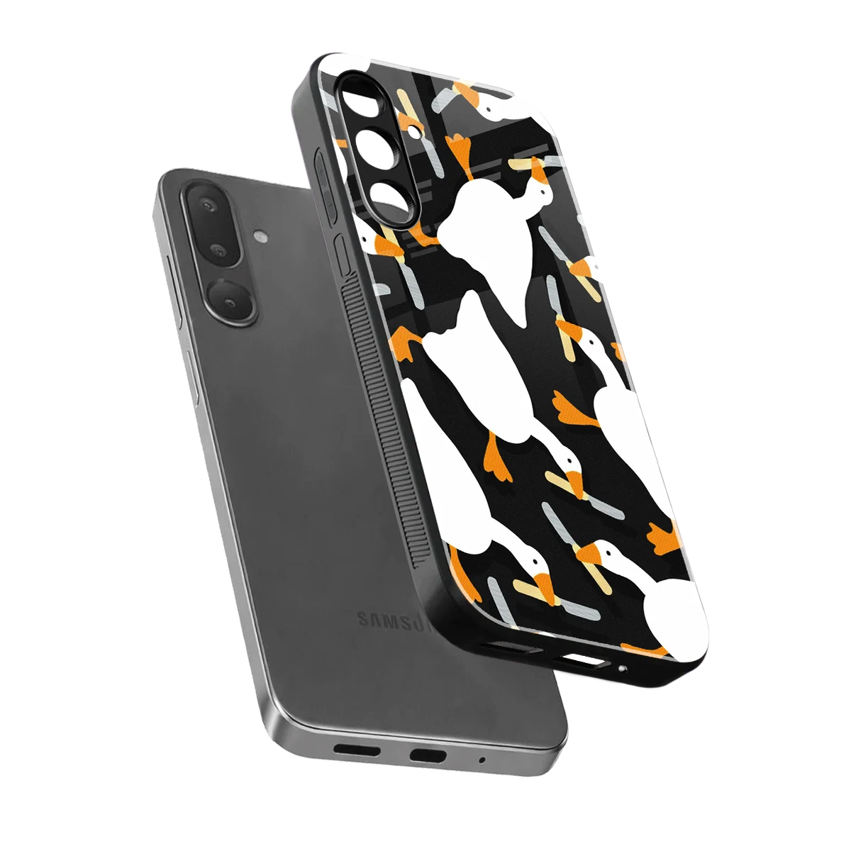 Quack Attack sleek samsung galaxy m16 5g cover with tempered glass back and TPU edges