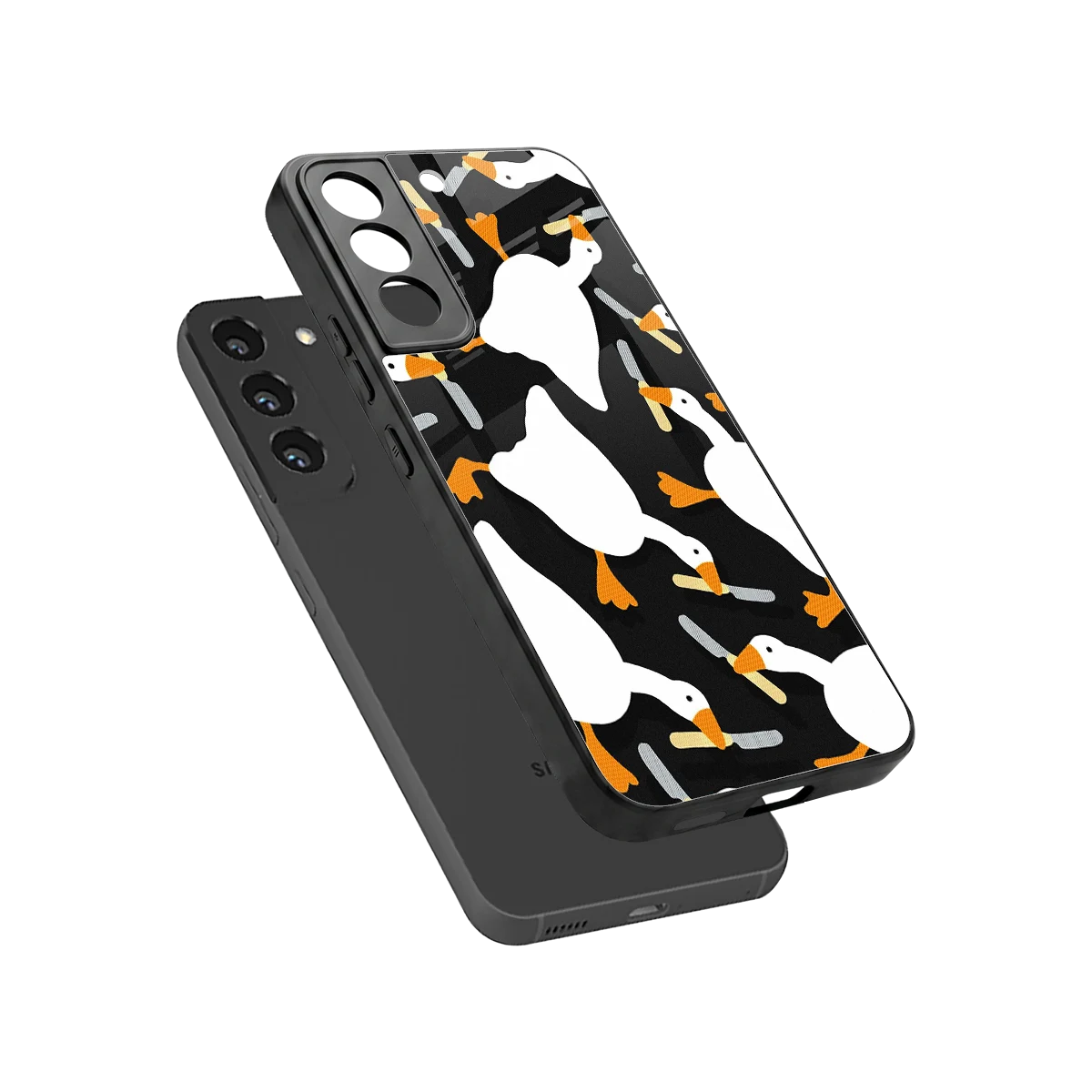 Quack Attack sleek samsung galaxy s22 cover with tempered glass back and TPU edges