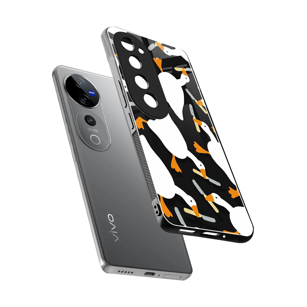 Quack Attack sleek vivo v40 pro cover with tempered glass back and TPU edges