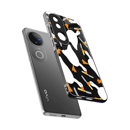 Quack Attack sleek vivo v50 cover with tempered glass back and TPU edges