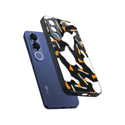 Quack Attack sleek vivo v70 fe cover with tempered glass back and TPU edges
