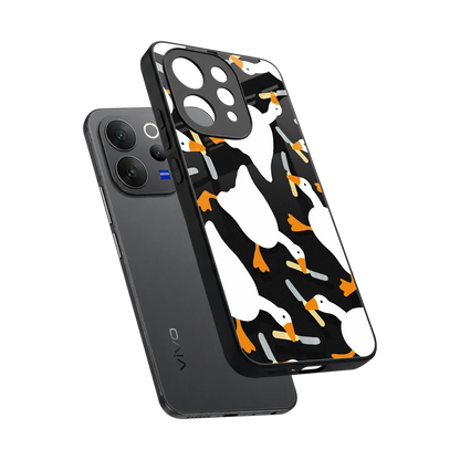 Quack Attack sleek vivo v70 elite cover with tempered glass back and TPU edges