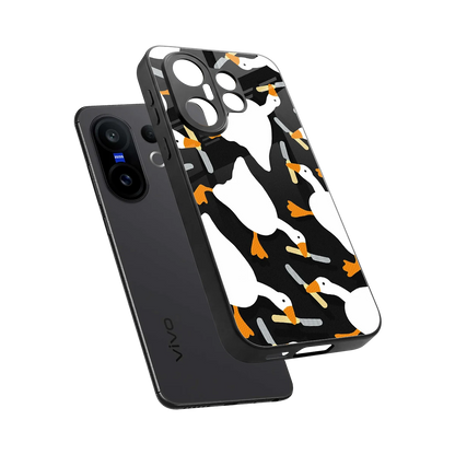Quack Attack sleek vivo x200 fe cover with tempered glass back and TPU edges
