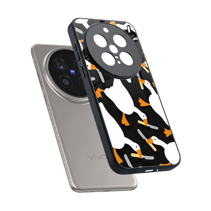 Quack Attack sleek vivo x200 pro cover with tempered glass back and TPU edges