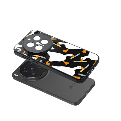 Quack Attack sleek vivo x300 pro cover with tempered glass back and TPU edges